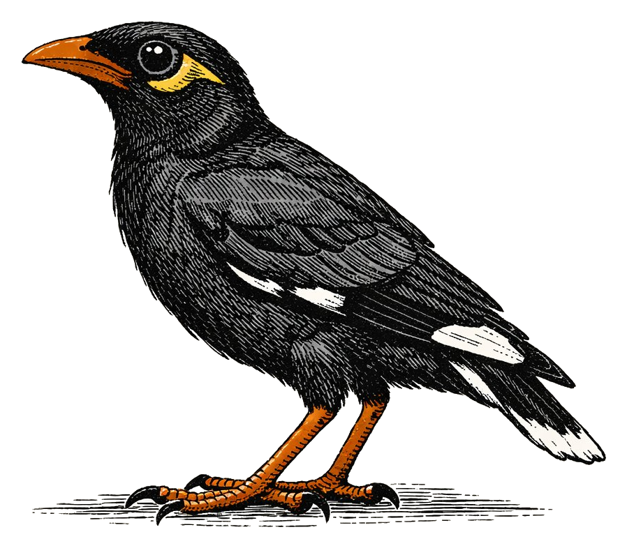 Mynah bird illustration